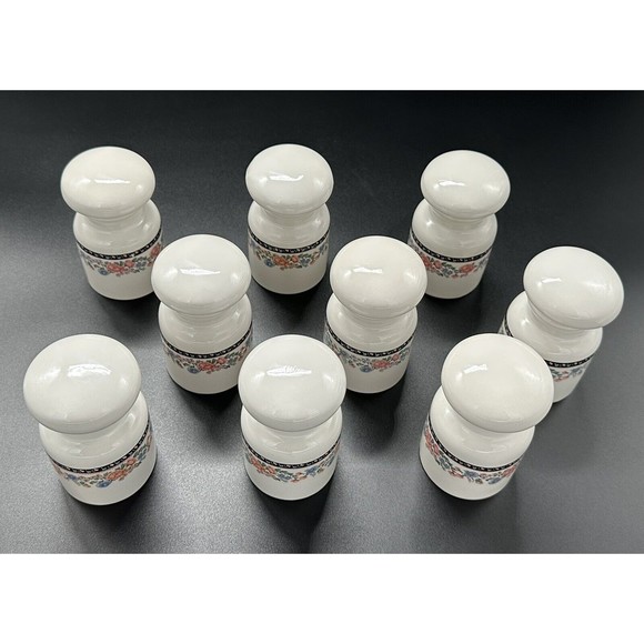 Rare Vintage Claremore by Sango Bubble Top Apothecary Jars  Set of 9 Spice Jars - Picture 3 of 12